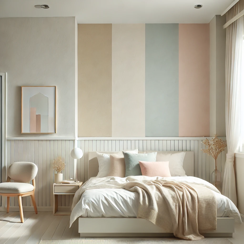 Kleines Schlafzimmer in weichen, neutralen Farben wie Weiß, Beige und hellem Grau. Der Raum hat eine beige Bettdecke, weiße Wände und dezente Pastellakzente, mit natürlichem Licht, das die beruhigende und offene Atmosphäre unterstreicht.




Kleines Schlafzimmer in weichen, neutralen Farben wie Weiß, Beige und hellem Grau. Der Raum hat eine beige Bettdecke, weiße Wände und dezente Pastellakzente, mit natürlichem Licht, das die beruhigende und offene Atmosphäre unterstreicht.

