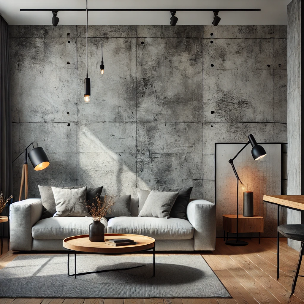 Modernes Wohnzimmer mit Betonoptik-Tapete, grauem Sofa, Holztisch und industriellen Beleuchtungselementen für einen natürlichen und rustikalen Stil.



Modernes Wohnzimmer mit Betonoptik-Tapete, grauem Sofa, Holztisch und industriellen Beleuchtungselementen für einen natürlichen und rustikalen Stil.



Modernes Wohnzimmer mit Betonoptik-Tapete, grauem Sofa, Holztisch und industriellen Beleuchtungselementen für einen natürlichen und rustikalen Stil.





